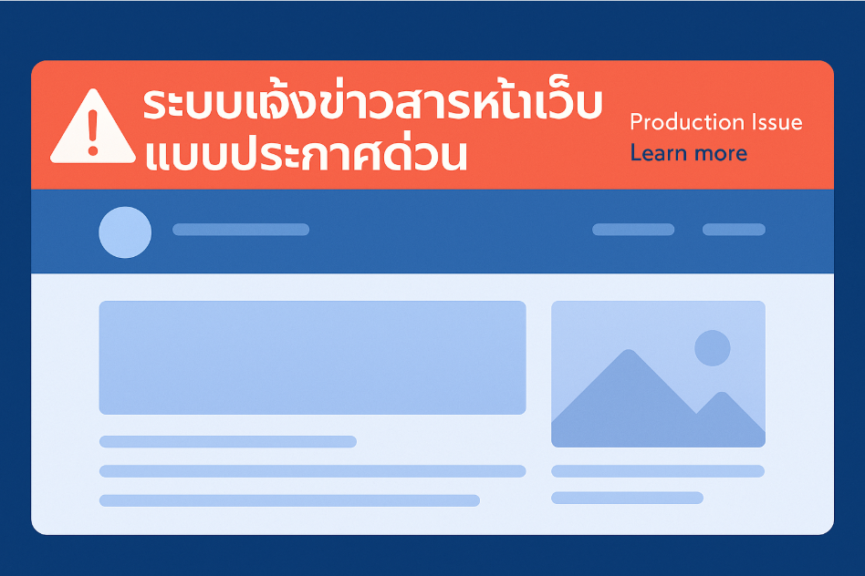ระบบแจ้งข่าวสารหน้าเว็บแบบประกาศด่วน (Top Banner Notice)
